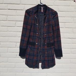 Free People Plaid Corduroy Coat---Size 0